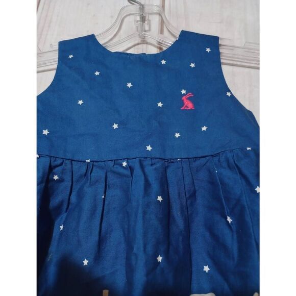 Joules Dress Girls 9 12 Month Blue Sleeveless Snow Winter Scene - Picture 3 of 6